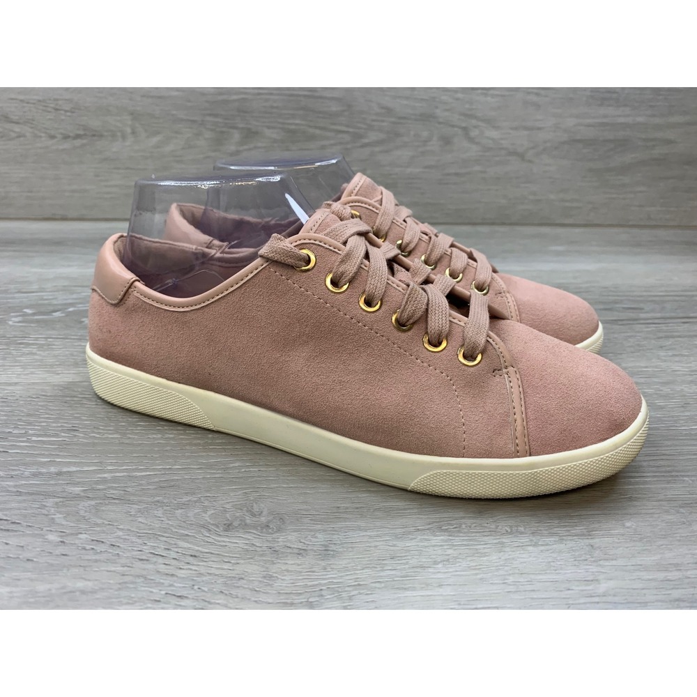 Vionic Brinley Suede Sneakers Blush Pink Lace Up Women's 8 Comfort Shoes